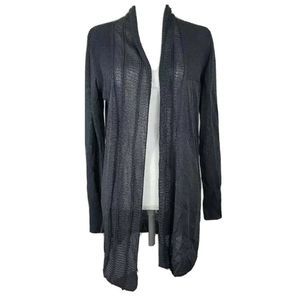 Miilla Cardigan Sweater Gray Long Sleeves Sheer S